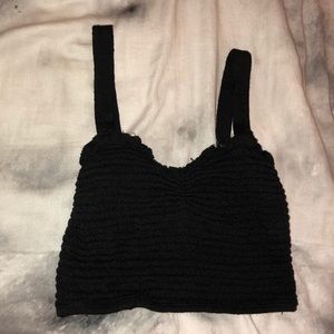 Black smocked crop top from Forever 21
